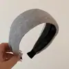 Faixa de Cabeça de Lã Tricotada de Cor Sólida para Outono e Inverno para Mulheres, Grampo de Cabelo Antiderrapante de Alta Qualidade com Dentes, Faixa de Cabeça Alta para Crânio