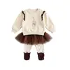 Conjunto de Otoño para Niña 2026 Nuevo Estilo Sudadera de Conejito Falda de Malla Leggings Conjunto de Dos Piezas Ropa para Bebé Niña