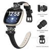 Adecuado para Smartwatch Fitbit Versa4 con Corona y Correa de Cuero Versa3 en Forma de T Incrustada de Diamantes