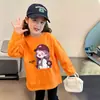 Top Casual Lindo para Niñas, Nueva Camiseta Base de Manga Larga Transpirable de Algodón Puro con Estampado de Dibujos Animados para Primavera y Otoño