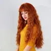 Pelucas de Estilo Europeo y Americano para Mujer, Cabello Largo Rizado Naranja Transfronterizo, Peluca de Onda de Agua Realista y Voluminosa Set
