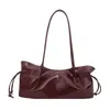 Bolso de Cubo de Mano Estilo Dulce Europeo y Americano para Mujer 2026 Otoño Nuevo Bolso de Hombro Plegado Color Sólido Sensación de Alta Gama Bolso de Axila