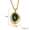 Estilo Francés Ins Temperamento Acero Titanio Oro 18K Collar Esmeralda con Forma Moda Mujer Sencillo Colgante Geométrico Cadena Clavícula