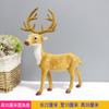 Venta al por mayor colgante de carrito de arrastre de alce navideño simulación alce luminoso Sika gorro de asta suministros de decoración para árbol de Navidad