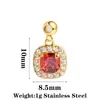 Pendente Colorido de Cristal Popular Transfronteiriço Aço Inoxidável Banhado a Ouro a Vácuo Colar Pulseira DIY Pingente Destacável