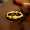 Anel de Lingote Pequeno Dourado da Sorte Vietnamita Estilo Chinês Retro Anel Aberto Design de Nicho Joia de Mão Atacado