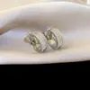 Brincos de Pressão~Ouro 18K Galvanizado Real Zircônia Redondos Casuais Simples Diários Leve Luxo High-End para Mulheres
