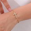 Pulseira de ouro ajustável cruz de zircônia personalidade moda europeia e americana joias água do riacho da primavera PBR-138