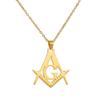 Collar para mujer con colgante de logotipo masónico para hombre, acero inoxidable chapado en oro, joyería hip hop punk, regalo para fiesta