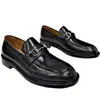 Zapatos de Piel de Lujo para Hombre Capa Superior Piel de Vaca Cuero Dividido Patrón de Cocodrilo Mocasines Horsebit Charol Vestir Casual Negocios