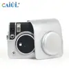 Adecuado para Bolsa de Cámara Instantánea Fuji Instax Mini40, Estuche de Cuero Plateado-Blanco de Almacenamiento y Protección para Cámara