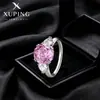 Anillo Xuping rosa cool corte rosa, moderno, lujo ligero, diseño dulce, nuevo anillo para dedo índice, joyería transfronteriza para mujer