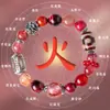 Pulseira de Cristal para Cabelo com Cinco Elementos Terra Madeira Água Metal para Mulheres, Riqueza e Prosperidade, Pulseira de Cristal Vajra com Contas de Três Olhos Estilo Tibetano