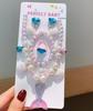 Nuevo collar de cola de pez para niños, pulsera, conjunto de joyas transfronterizas, placa, cuentas, collar de perlas, concha de perla de dibujos animados, venta al por mayor