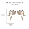 Brincos de Rosa Dourada para Mulheres 2026 Novo Modelo Luxo Leve Moda Exquisite Design Original Agulha de Prata 925 Joia de Orelha