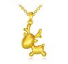 Colgante de Flor de Navidad de Imitación Oro 3D Ciervo Colgante Dorado Colgante de Ciervo Dorado Chapado en Oro Colgante de Collar para Niños y Niñas Colgante de Alce
