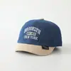 Chapéu de Bebê Estilo Coreano Aba Curta Jeans Boné de Bico Bordado com Letra Personalizada Combinação de Cores Retrô Versátil Boné de Baseball de Bebê