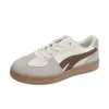 Tênis Alemão Feminino 2025 Novo Primavera e Outono Versátil Plano Casual Americano Retrô Clássico Cadarço Esportivo Sapatos Brancos