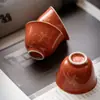 Taza de Té Roja Antigua de Alumbre Mo Ji Juego de Té Kung Fu Bronceado Taza de Té Pequeña Cerámica Imitación Planchado Taza de Té Antigua