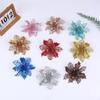 Flores de Navidad de 16 cm con Polvo Dorado Flores de Plástico Flores Artificiales para Fiesta de Navidad Decoración DIY Flores de Navidad al por Mayor