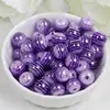 Dingyi 10mm Contas Arco-Íris Coloridas Galvanizadas com Listras Coloridas Contas de Resina com Furo Contas Soltas Contas Espaçadoras Pulseira DIY Acessórios de Joias