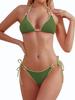 Conjunto de Bikini Triangular de Encaje con Cordones para Mujer de Nylon Transfronterizo Personalizado Sexy Traje de Baño de Dos Piezas Lindo Traje de Baño con Cuello Halter