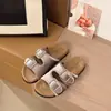 Chinelos de alça única fivela de metal veludo versátil Birken novos sandálias antiderrapantes femininas outono 2026