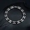 Acero de titanio, resistente al descoloramiento, pulsera rayada para hombre, estilo hip-hop, lujo ligero, sensación de alta gama, moderna y versátil para el uso diario, accesorio de moda