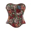 Corset Novo Palácio da Primavera Corset Flor de Papoula Sem Alças Costas com Cadarço Outerwear Francês Modelador