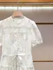 Shenzhen Nanyou Ropa Fina para Mujer Nuevo Verano Elegante Francés Ajustado Vestido Floral de Manga Corta para Mujer