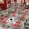 Restaurante de Hot Pot Estilo Industrial Tienda de Brochetas Kebab Mesa Plegable de Acero Inoxidable Tienda de Helados Estilo Hong Kong Puesto de Mariscos Silla Comercial