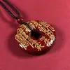 Cristal de Cinabrio Crudo Montaña Fantasma Nube Auspiciosa Colgante de Paz Collar Chapado en Oro Colgante Regalo Unisex Venta al por Mayor Dropshipping