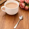 Girassol Prateado Alta Aparência Estilo Ins Cabo Longo Colher de Mexer Café da Manhã Aveia Cereal Ninho de Pássaro Colher de Luxo Leve Simples