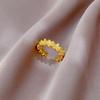 [Oro Real] Anillo de Pareja para Mujer Anillo de Moda y a la Moda Ajustable Abierto