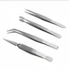 Pinzas de Acero Inoxidable Juego de Cuatro Piezas Pinzas con Ventosa Juego de Herramientas de Reparación Pinzas Anti-Cruce Pinzas Pequeñas 4 Piezas Mayoreo