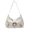 Bolso nuevo estilo transfronterizo 2026, bolso cruzado de color liso, moderno y minimalista, bolso de motocicleta plisado de gran capacidad, bolso de hombro, bolso para mujer