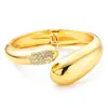 Pulseras Populares Transfronterizas Europeas y Americanas Ins Normcore Pulseras con Patrón de Onda Asimétrico Pulseras Metálicas Brillantes Joyería para Mujer