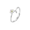 Te doy una flor de jazmín y te deseo que nunca te vayas, un par de anillos. Plata Pura, Retro Artístico, Anillos de Lujo Ligero para Pareja. Venta Directa de Fábrica