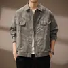 Jaqueta de alta qualidade estilo retro americano tie-dye com gola desgastada, nova coleção de primavera masculina, corte solto, moderna, outerwear casual para o trabalho