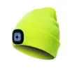 Sombrero LED Iluminado para Deportes al Aire Libre Botón Electrónico de Luz Sombrero de Punto Pesca Adulto Sombrero de Luz Ciclismo Nocturno Sombrero de Luz