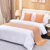 Borde de Cama Defensa Tela Sucia Moderno Simple Lujo Ligero Hogar Hotel Bandera de Cama Toalla de Pie de Cama Color Sólido Ropa de Cama Cubierta de Cama