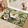 Alfombrilla de Piso de Barro Diatómico con Flor 3D para Entrada de Baño, Absorbente de Agua, Alfombrilla Antideslizante, Baño del Hogar, Resistente a Manchas, Resistente al Desgaste