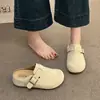 2026 Hebilla Aumentadora de Altura para Ropa de Abrigo de Persona Perezosa Nuevos Zapatos Birkenstock Versátiles para Mujer Zapatos Cerrados de Punta Media Mocasines para Ponerse y Quitar Verano