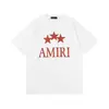 Camiseta de Manga Curta para Casal Amiri Pomba da Paz Tinta Flow Grafite Lettering 230g Série Coleção Estampa Clássica do Logo
