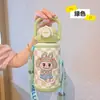 Nueva Taza Térmica de Acero Inoxidable 316 para Doble Bebida, Aspecto de Conejo Lindo, Portátil con Popote, Dibujos Animados para Niños, Taza de Agua para Estudiantes