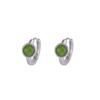 Joyería Yuebao Plata Esterlina S925 Jade Hetian Jaspe Jade Blanco Retro Simple Aretes de Clip de Bola Geométrica Elegantes de Plata