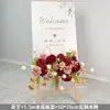 Celebración de Boda Banquete de Compromiso Letrero de Bienvenida Tablero KT Decoración Floral Artificial Arreglo de Flores Artificiales Ceremonia de Entrega Ambiente