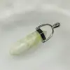 Colgante de lápiz hexagonal de doble punta de cristal de jade natural para collar y pendientes DIY, venta al por mayor, estilo de moda moderno europeo y americano