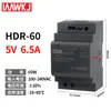 Fuente de alimentación conmutada Mingwei H-15-24V montada en riel, 30W, tamaño compacto, 5V CC, -60-12