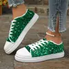 Novos sapatos rasos de cadarço com lantejoulas da moda 2024 para mulheres, tamanho grande, bico redondo, estilo casual de outono